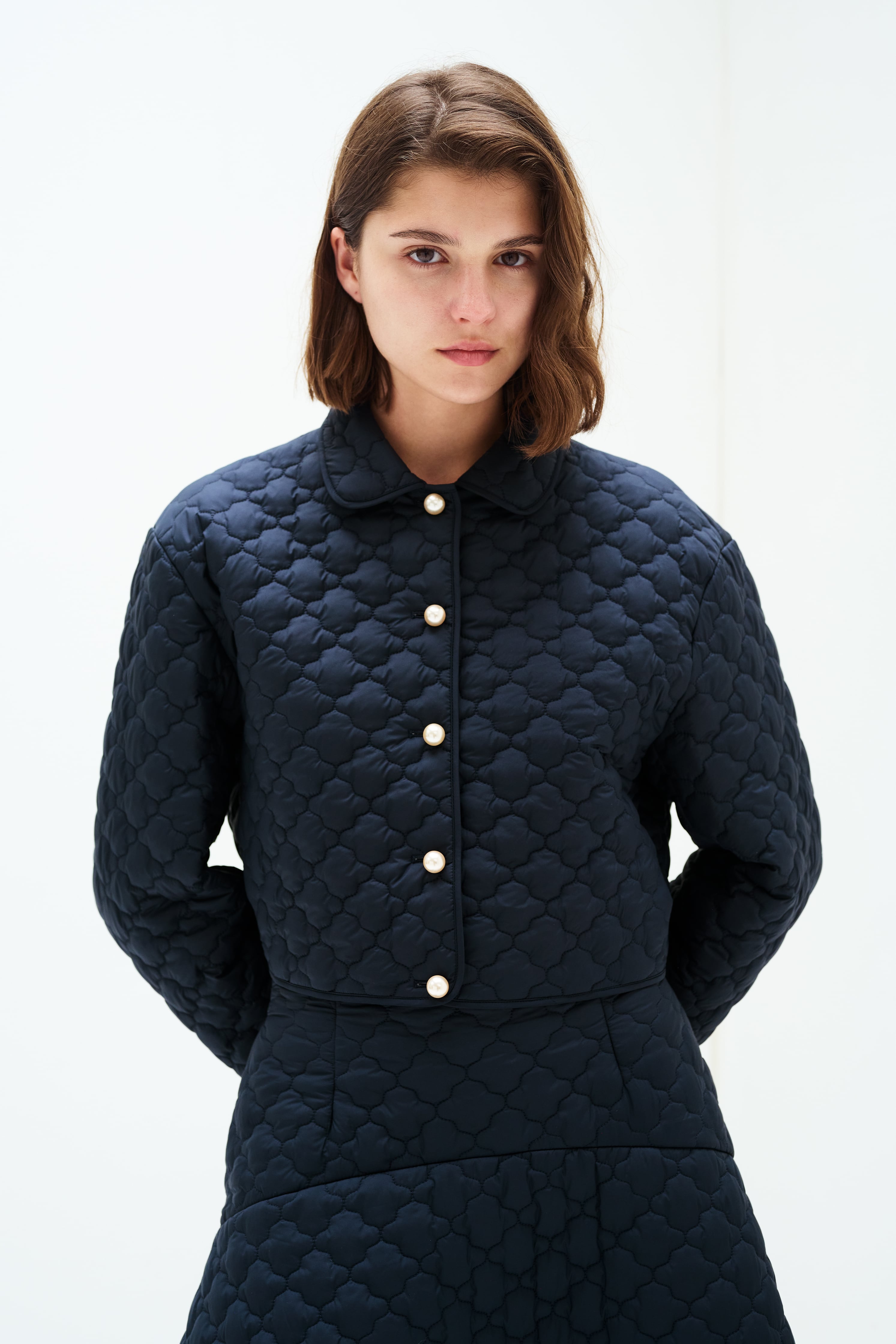 VOYAGE CROPPED JACKET NAVY | AMICA・kids