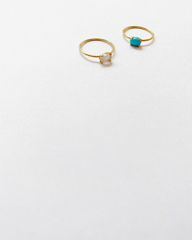 〇予約〇Jem rings: Turquoise.Rainbow moonstone