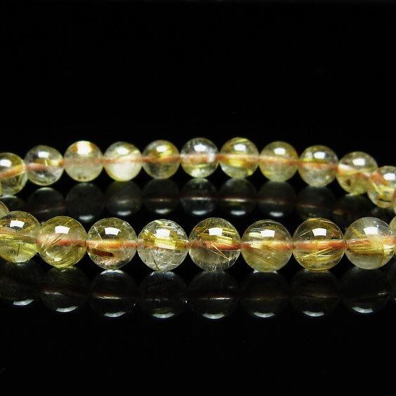 ルチルクォーツ ブレスレット 7mm タイチンルチルクォーツ タイチンルチル 一点物 メール便可 [M便 1/10] 111-49022