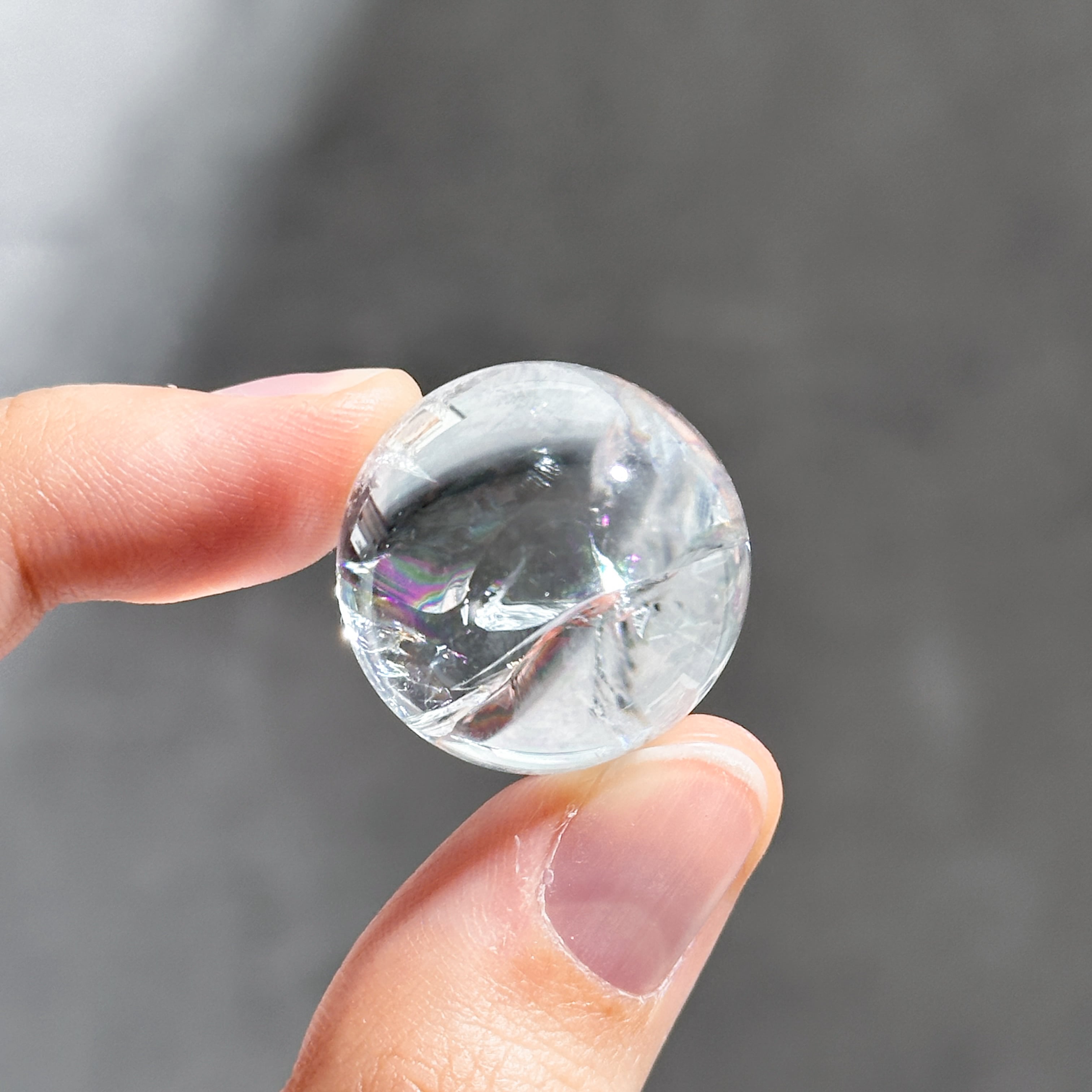 虹◎クリア(クラック)クォーツ スフィア73◇ Clear Quartz ◇ 天然石