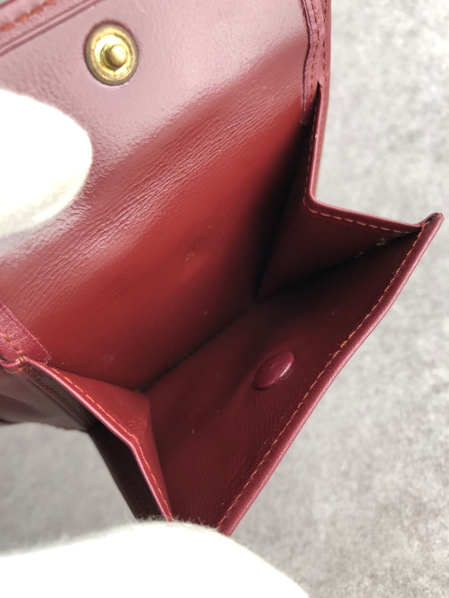 Cartier カルティエ マストライン 財布 ボルドー レザー 二つ折り vintage ヴィンテージ オールド ustkxg