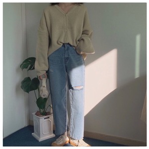 [CHARISH] wide straight denim pants 正規品 韓国ブランド 韓国通販 韓国代行 韓国ファッション デニム パンツ (nb) bz20121502