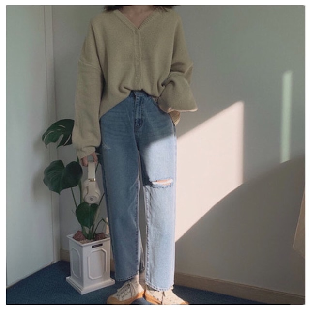 [CHARISH] wide straight denim pants 正規品 韓国ブランド 韓国通販 韓国代行 韓国ファッション デニム パンツ (nb) bz20121502