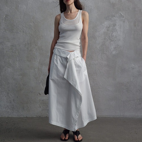 Wrap-style Oversized Long Skirt【3color】  T4628