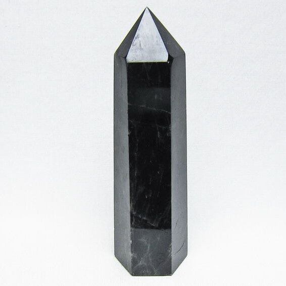 モリオン ポイント 黒水晶 六角柱 置物 一点物 152-4408