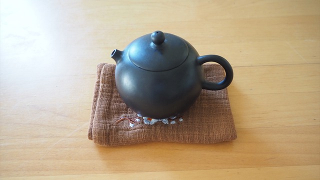 茶道具 お茶ふきん レトロな刺繍入り 4色セット 送料無料