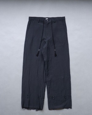 Fujimoto Cratered Triple Cloth Trousers (BLACK)