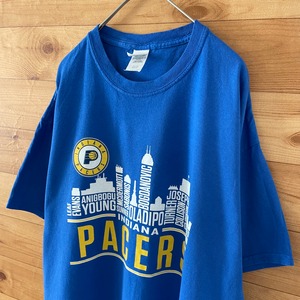 【GILDAN】NBA INDIANA  PACERS インディアナペイサーズ バスケ プリント Tシャツ XL オーバーサイズ us古着