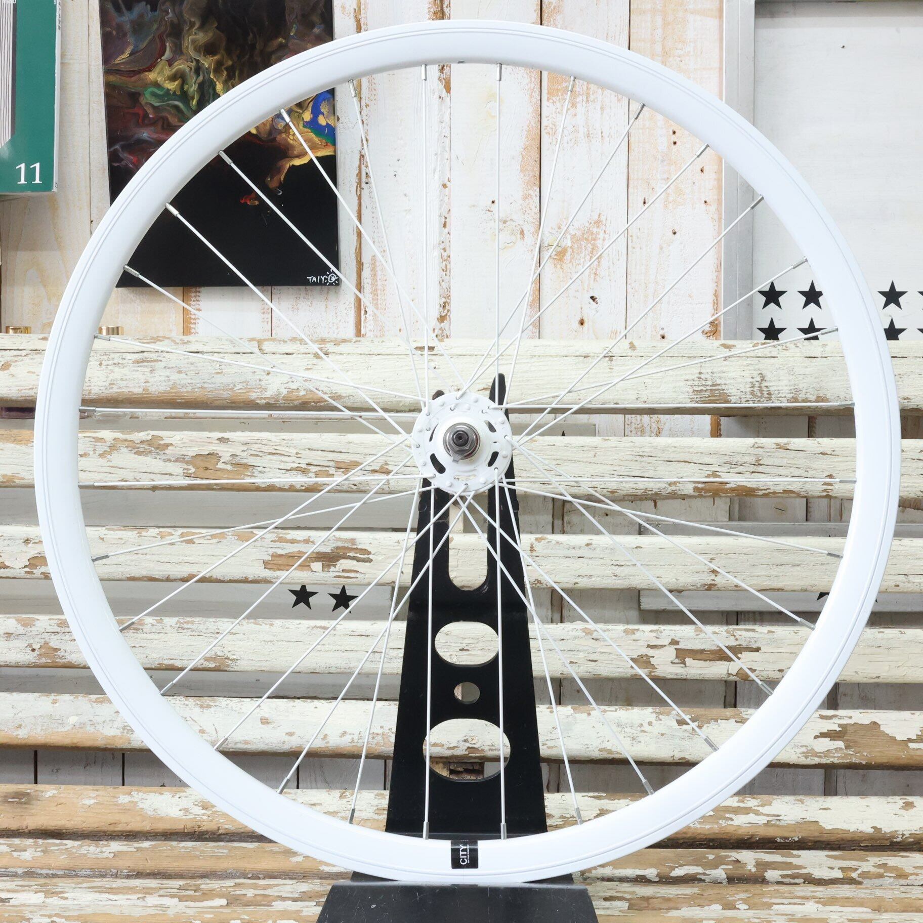 FUN 700C NALLOW NYC, White】アルミホイール ホワイト 白 フロント 