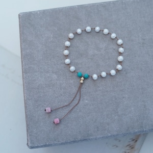 cord bracelet pearl ベージュ