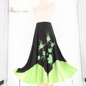社交ダンス 衣装 スタンダード スカート レッスンウェア レディース 黒 黄緑 グリーン系 ラインストーン 花柄 ブラック系 練習着 フェミニン ブラック系 スカート レディース用 フレアスカート 練習用ダンス衣装 ラインストーン装飾 伸縮性あり スタイリッシュ カジュアル 舞台衣装 ダンス練習着 フェミニンスタイル おしゃれ クラシックダンス ダンス用ウェア 花 motif フラワーデザイン