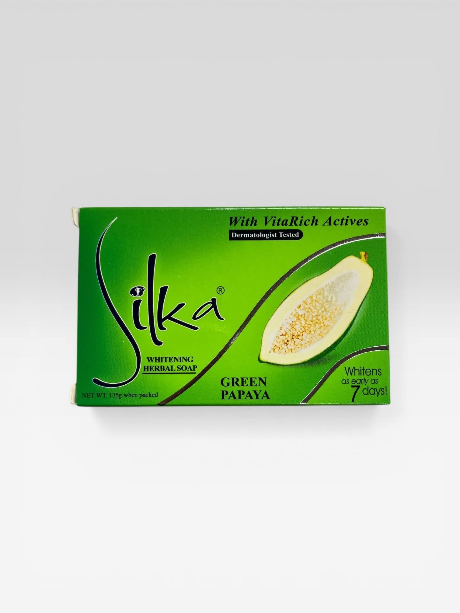 Silka Green Papaya｜Silka Green Papaya Whitening Herbal Soap 135g