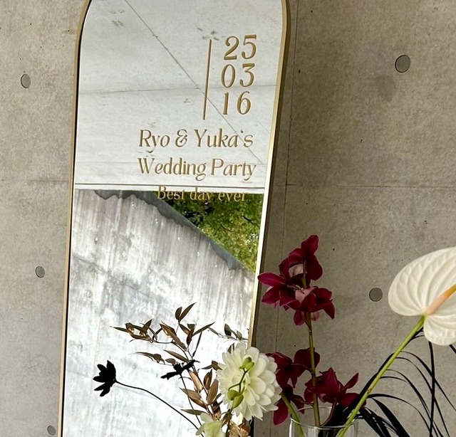 Design 4 ウェルカムミラー ステッカー 結婚式 ウェディング シーティングチャート　エスコートカード