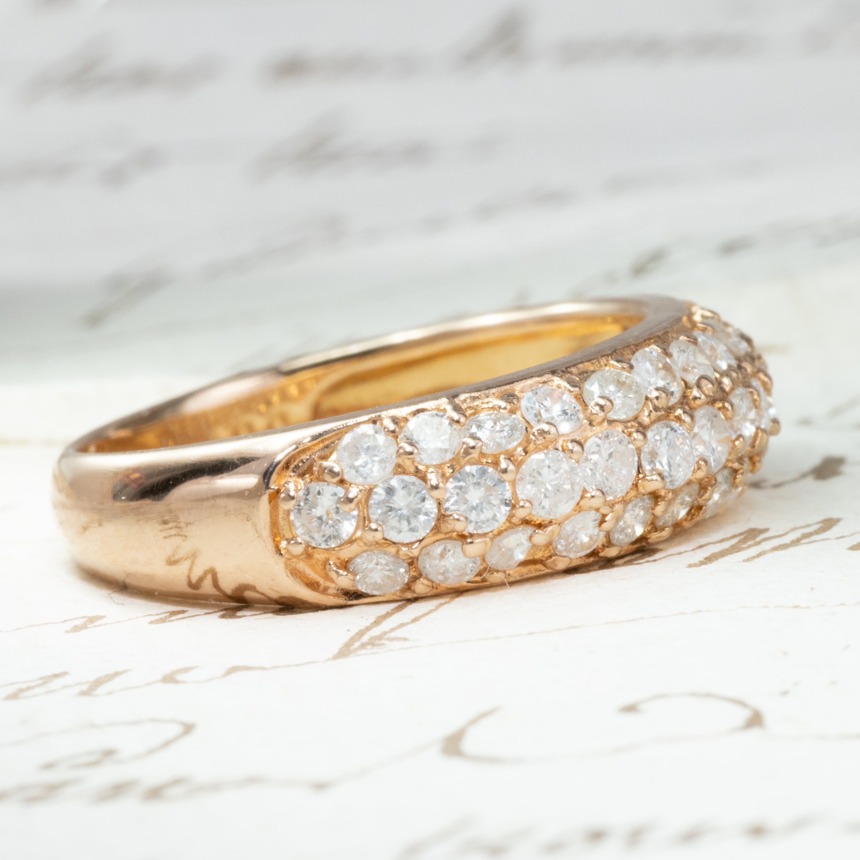 日本の作品　K18 1.00ct パヴェセッティング ダイヤモンド リング 指輪  華やかデザイン  MOR00542