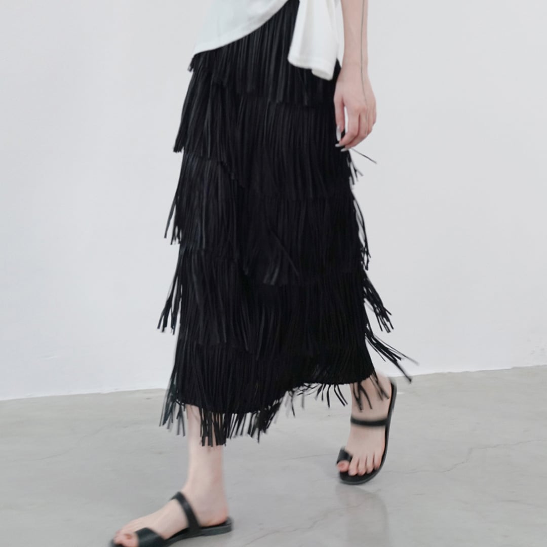 フリンジミモレスカート K0255