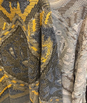 【L'OURS POLAIRE et BLEU】オーナメント柄ジャガードセーター