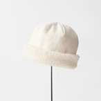 mature ha.／hood cap organic cotton／natural×white