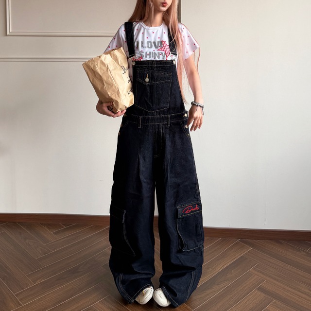 big pocket denim overalls　ビッグポケットデニムオーバーオール　J1827