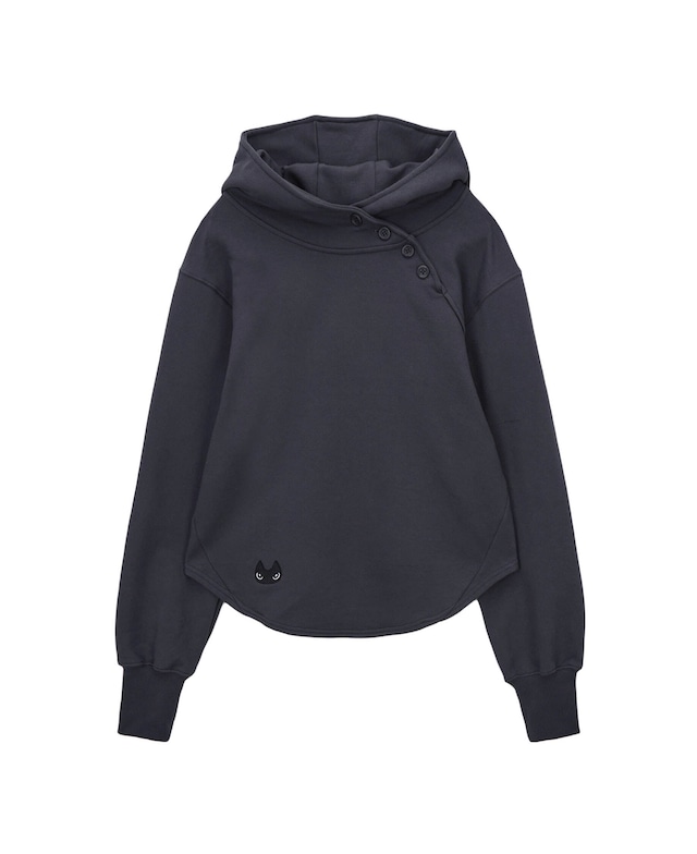 [hug your skin] Hugging Button-up hoodie (charcoal) 正規品 韓国ブランド 韓国ファッション 韓国代行 日本 店舗 hugyourskin hug ハグユアスキン