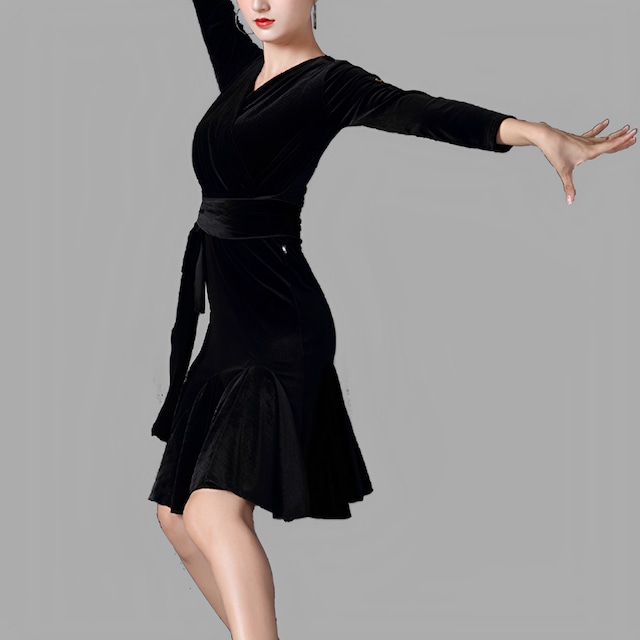 2collar ベルベット シンプルデザイン ダンスドレス ds0280