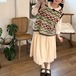 2色/デザインラインニットベスト ・12604