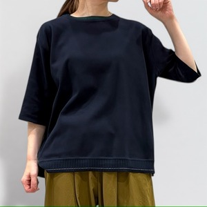 nume 強撚天竺 × ニット 5分袖 Tシャツ