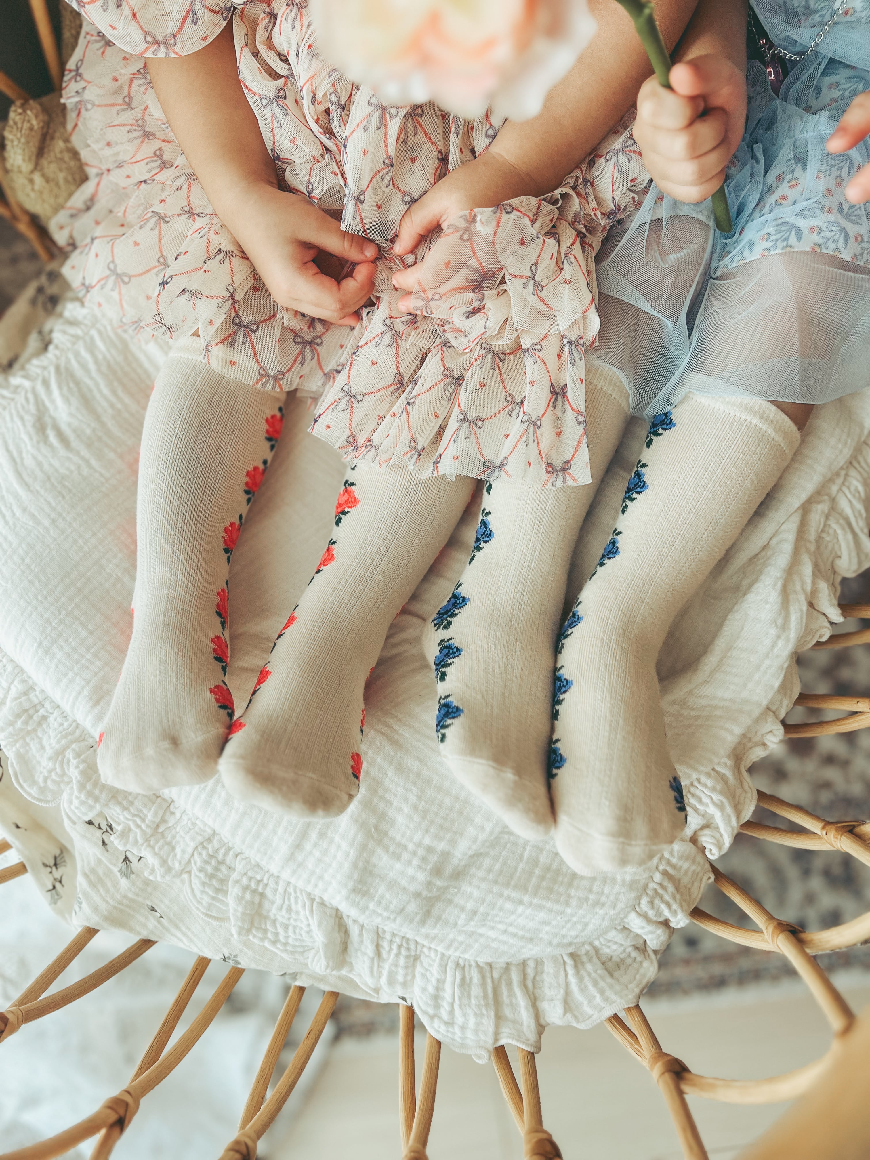 2 PACK FINE JAQUARD SOCKS ROSE MIX【Konges Sloejd コンゲススロイド