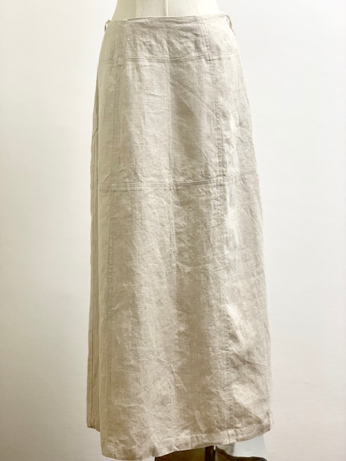 Old Linen Switching Long Skirt