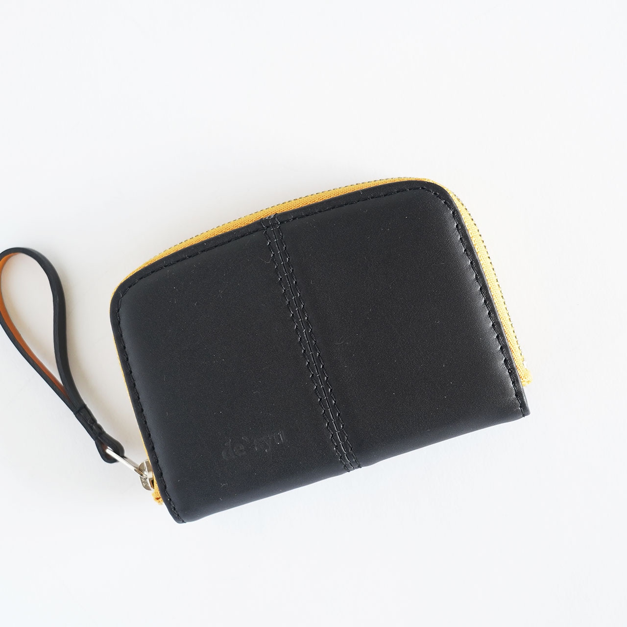 【本革】手のひらミニ財布|de’syu|カーフレザー × アクセサリー感 イエーロ ・画像3