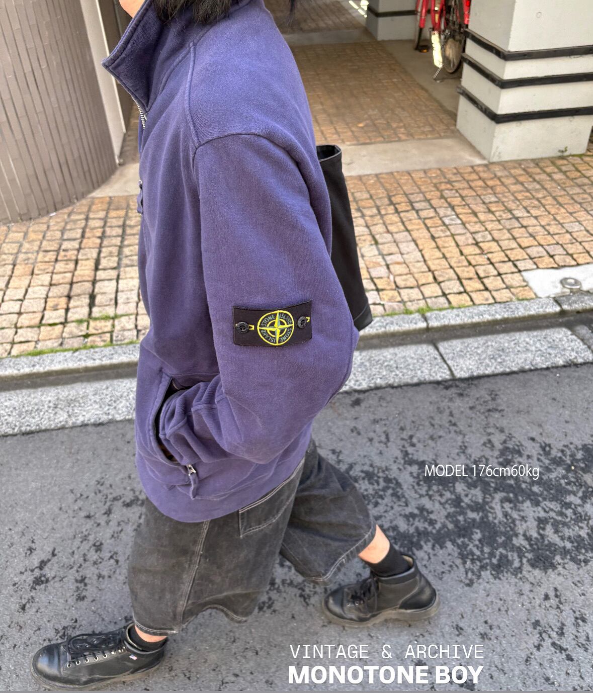 STONE ISLAND 2016SS HEAVY WEIGHT ZIP UP SWEAT SHIRT Sun faded navy