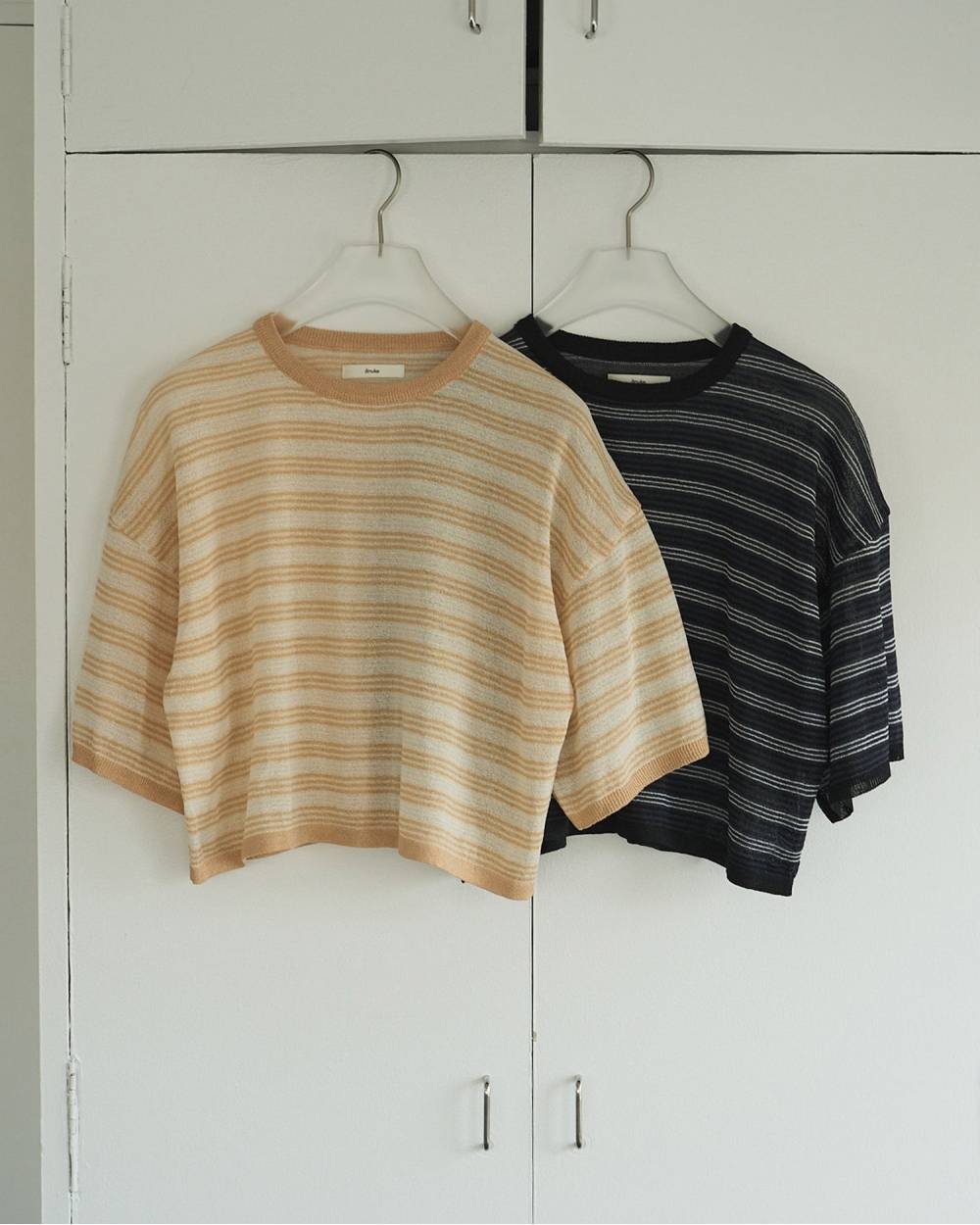 【anuke】Sheer Border Knit anuke(アンヌーク) Sheer Border Knit | サウスオレンジ｜メンズ