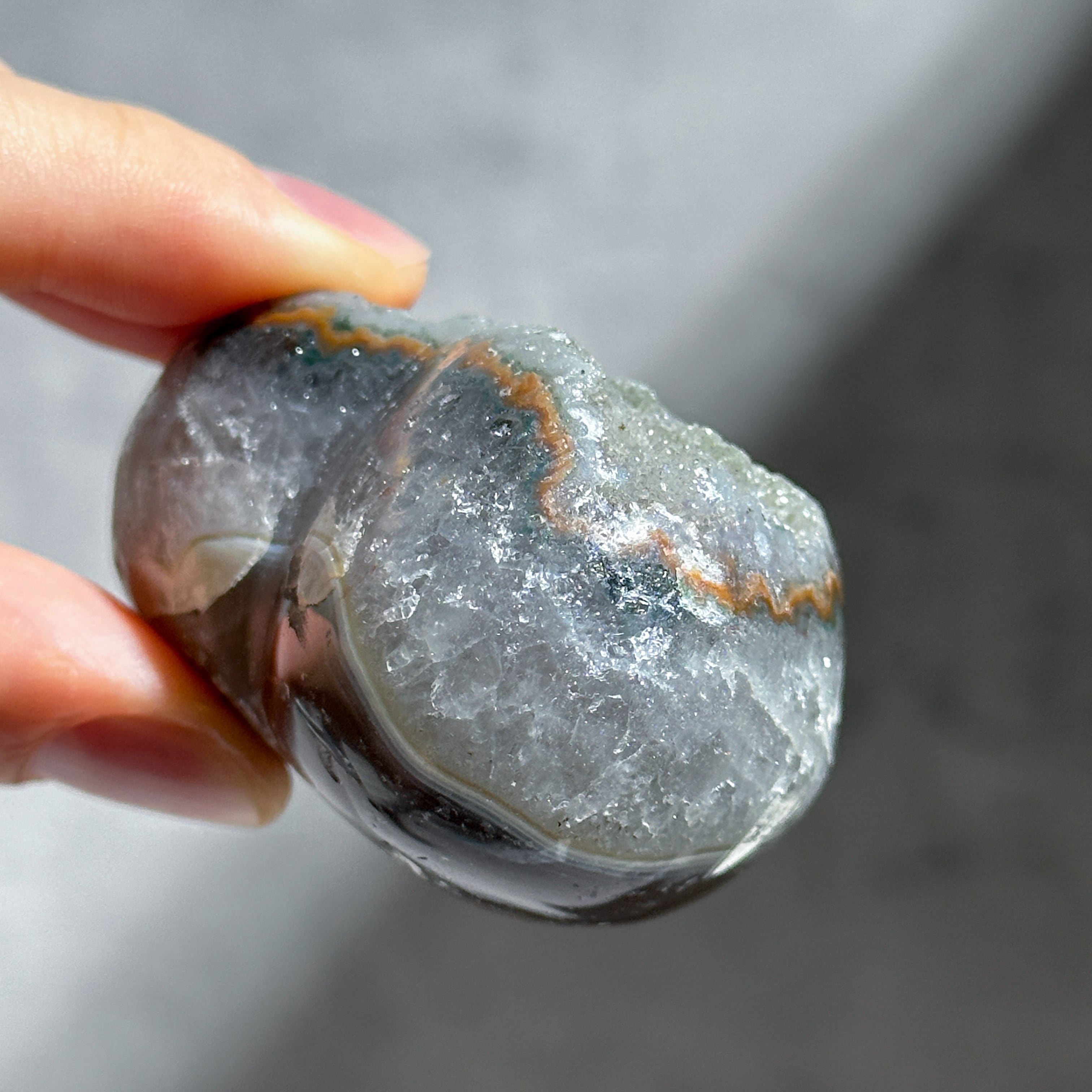 アゲート×ドゥルージー ハート 42◇ Agate × Druzy ◇天然石・鉱物