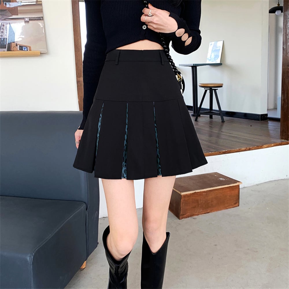 ボックスプリーツスカート美脚ミニスカート