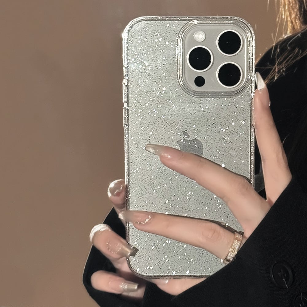iPhone16シリーズ対応】シンプルにラメが綺麗◎クリアケース 定番