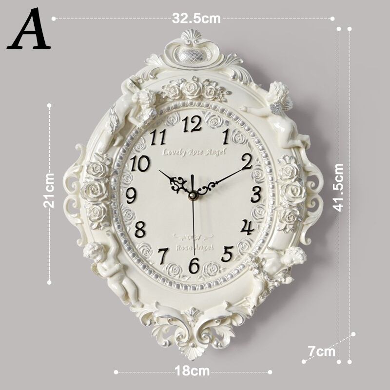 掛け時計 クロック 薔薇 ローズ 天使 エンジェル ヨーロピアン 華やか
