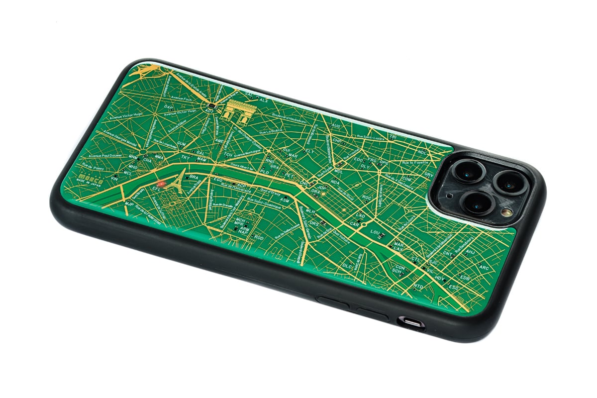 FLASH パリ回路地図 iPhone  11ProMax ケース  緑