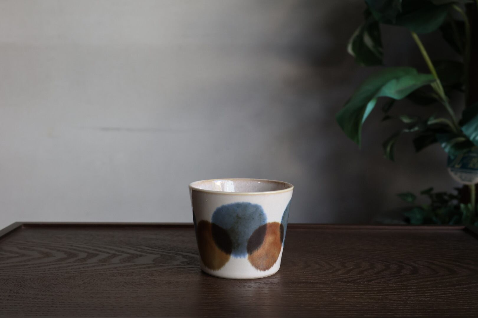 美濃焼 Brush Blue ブラッシュブルー そばチョコカップ 点打