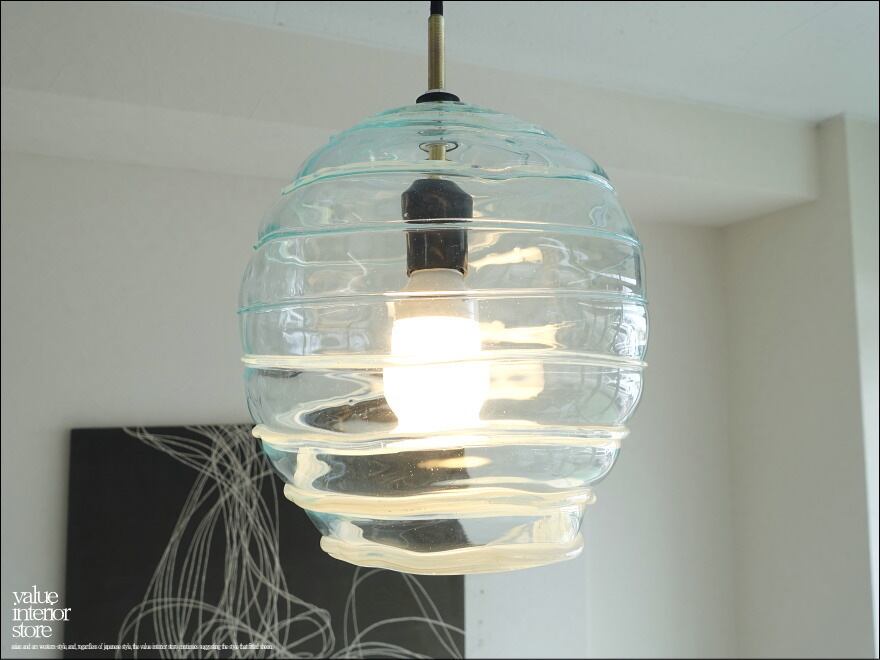 吹きガラスペンダントライトclwh 天井照明 照明器具 硝子ランプシェード 吊り下げ灯 明かり 送料込