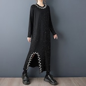 ビジュー スリット グリッター ワンピース 00268