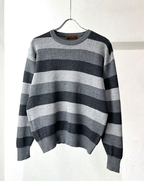 80s~ Yves Saint Laurent Border Wool Knit