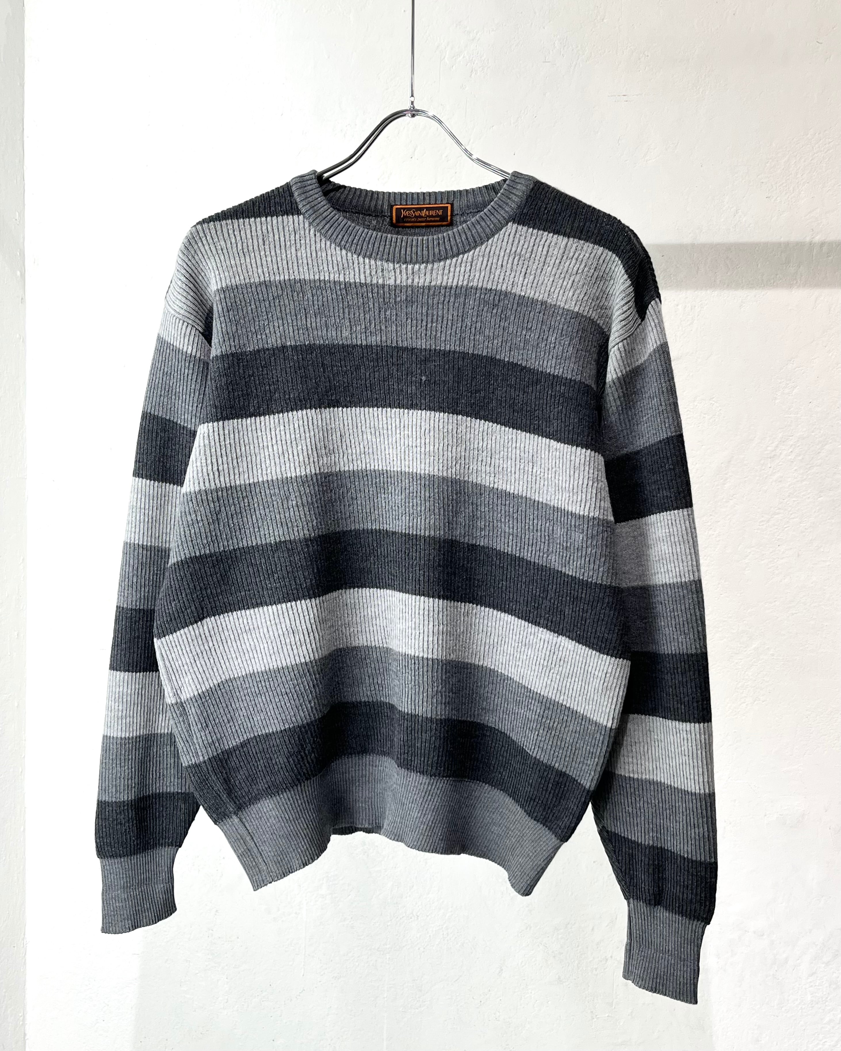 80s~ Yves Saint Laurent Border Wool Knit