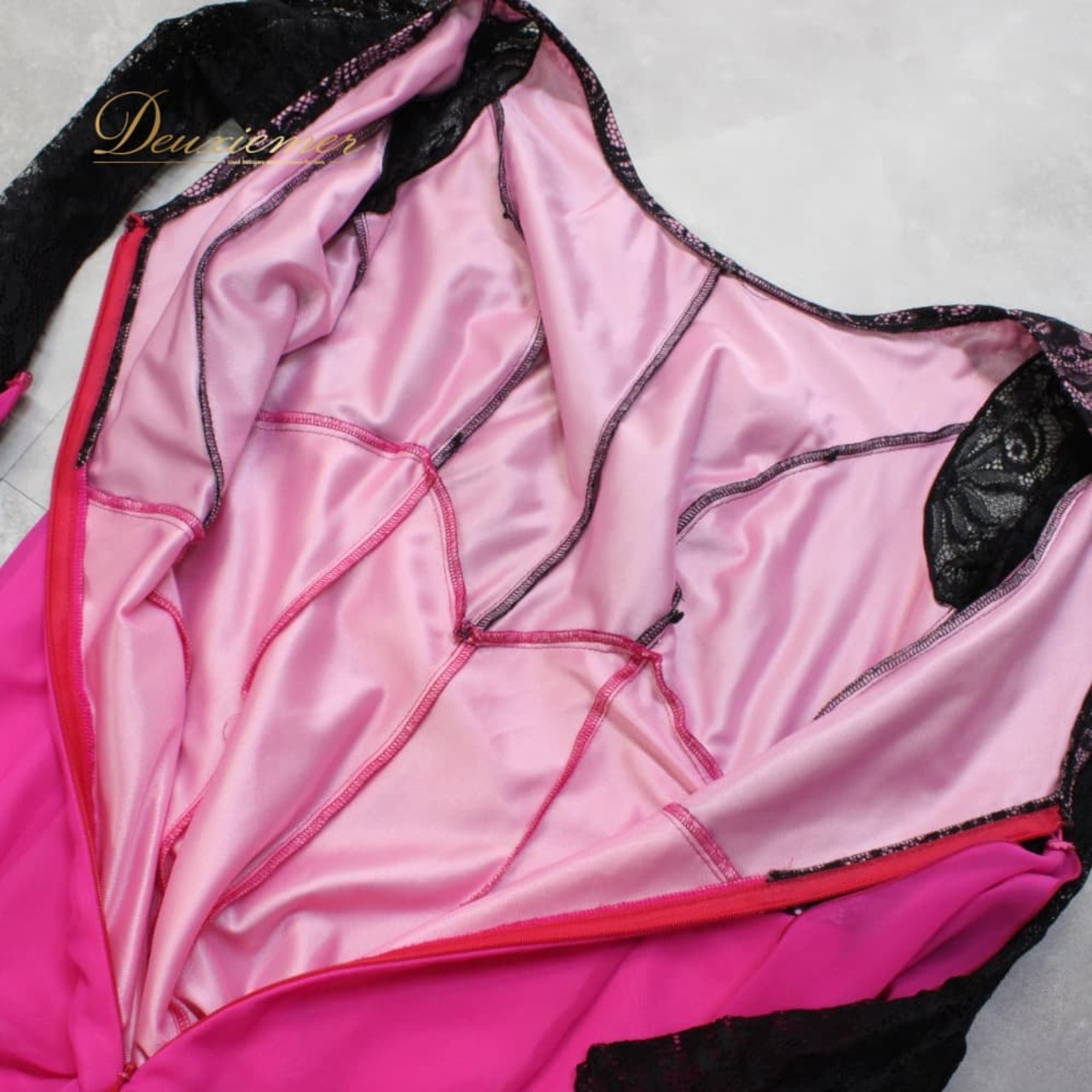 社交ダンス 衣装 Sanline サンリーヌ ドレス スタンダード ピンク系 ブラック系 黒 長袖 ワンピース スタンダードドレス レース フロート ダンスパーティー エレガント レディース 華やか バイカラー 派手 上品 大人っぽい きれいめ かわいい