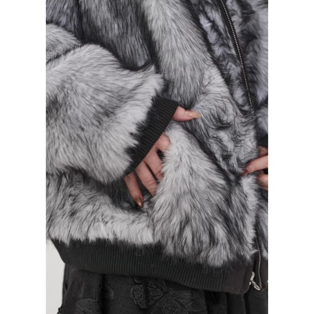 Reversible fur hood blouson C1449