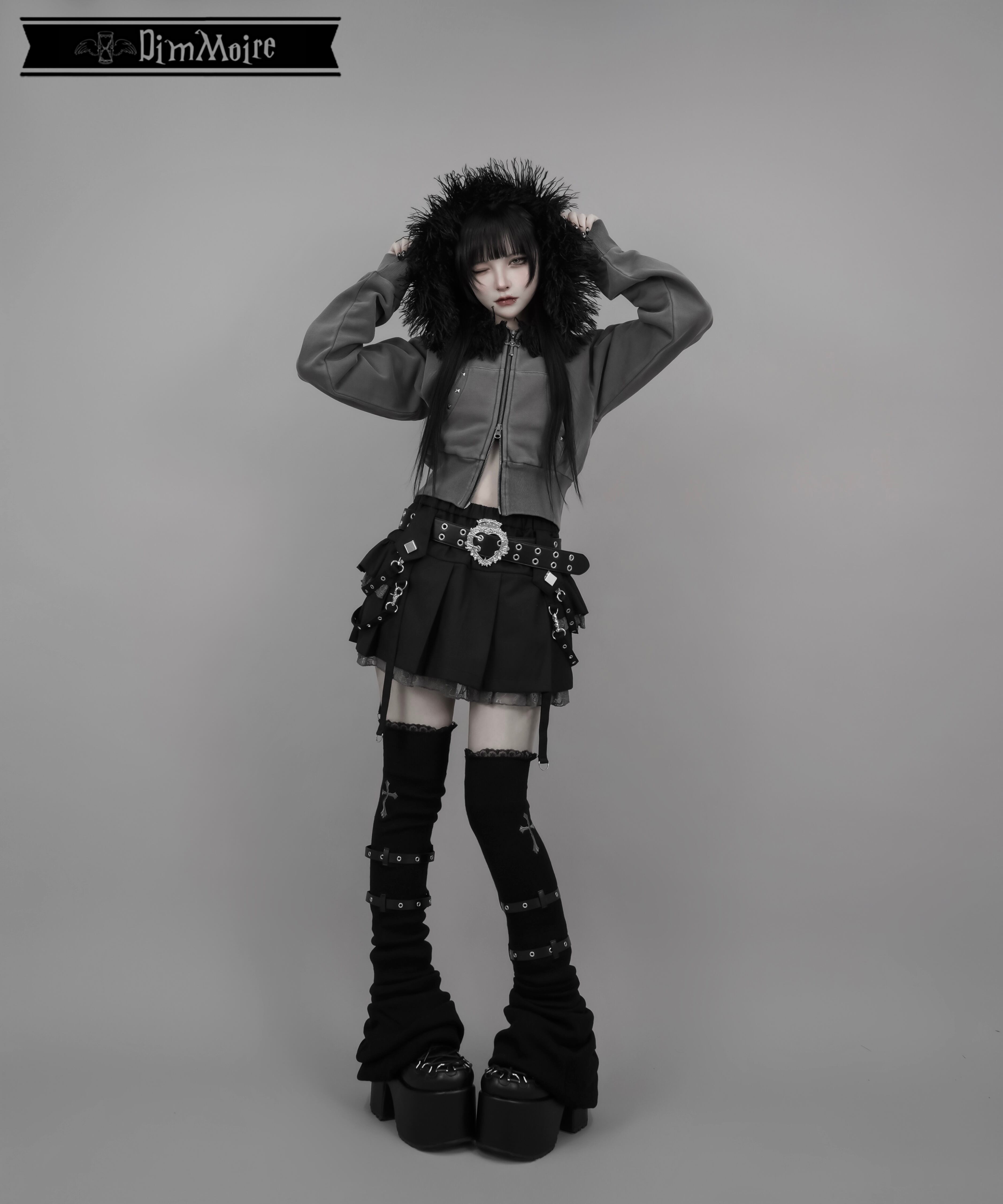 DimMoire ディムモアール チェック フリル ミニスカート 浸る レフレム 