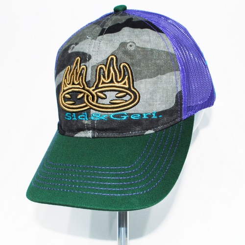 『Sid and Geri』camo x mesh snapback/purple