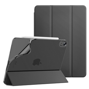 【数量限り】iPad Air 11インチ M4/M3/M2 ケース 2026 Dadanism Air 11 第8/7/6世代 Air 5/4 10.9インチ カバー 第5世代 第4世代 オートスリープ PencilPro/第2世代ワイヤレス充電 PU+TPU 三つ折り スタンドケース 半透明 ソフト ダークグレー