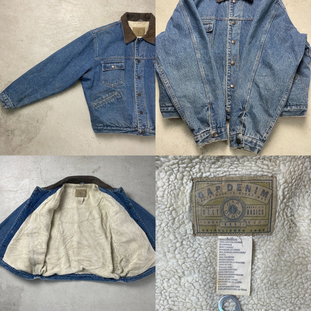 90年代 OLD GAP DENIM オールドギャップ デニムボアジャケット メンズ 