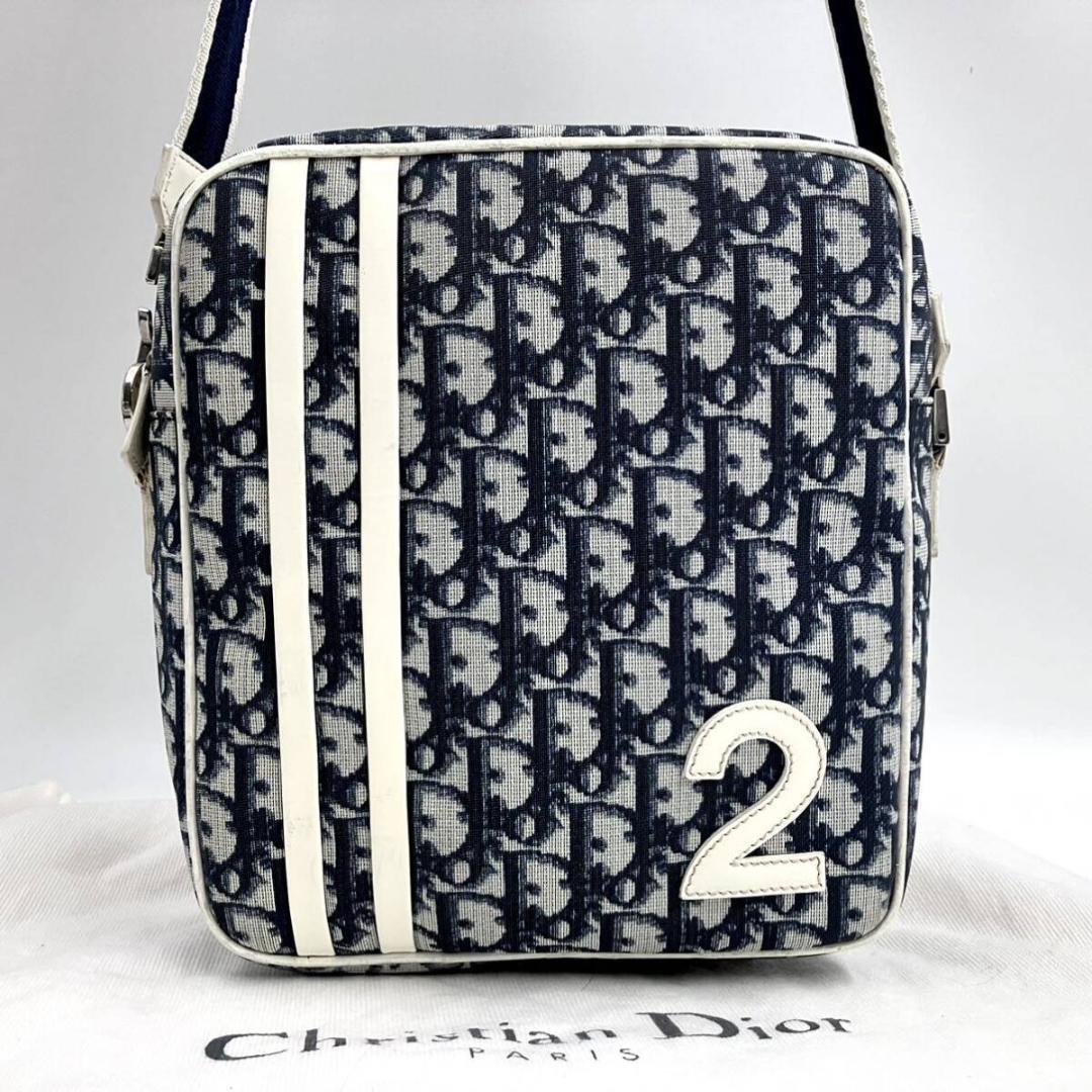 極美品✨Dior 2098 トロッター PVC ショルダーバッグ ネイビー 極美品✨Dior 2098 トロッター PVC ショルダーバッグ ネイビー