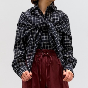 cafune sheer check scarf shirts