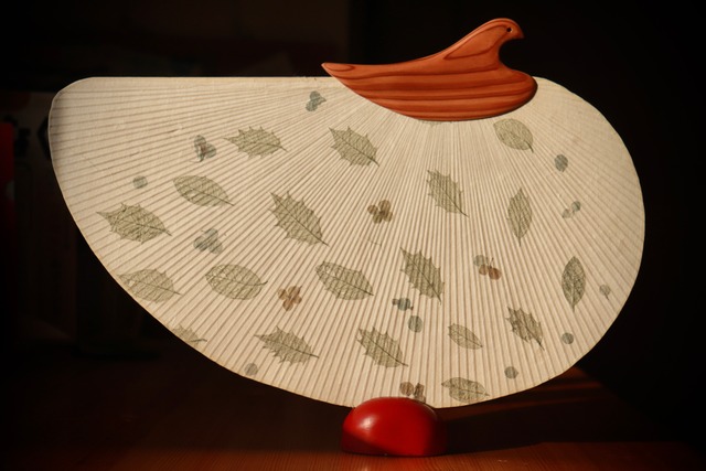 江戸仕立て都うちわ千鳥型【松崎和紙(長野県)】Edo-style plover-shaped Miyako Uchiwa (handy fan)